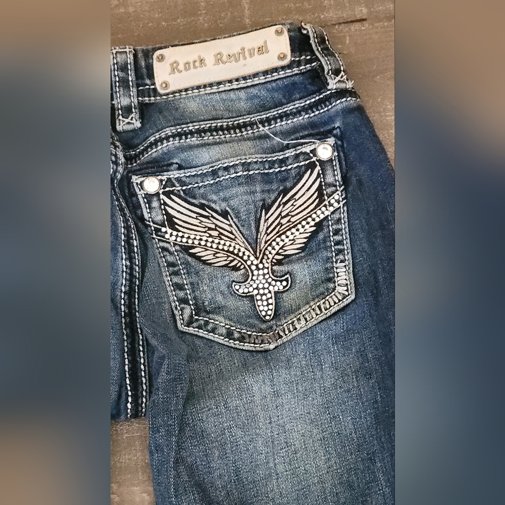 Rock Revival Lucille Skinny Distressed Jeans Size 25